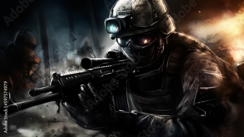 First Person Shooter Game Art FPS Wallpaper Background