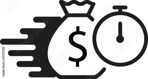 quick and easy loan, fast money providence, time payment, financial solution vector icon photo