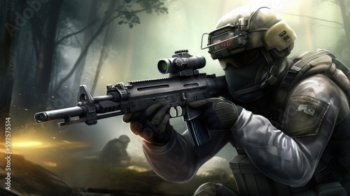 First Person Shooter Game Art FPS Wallpaper Background