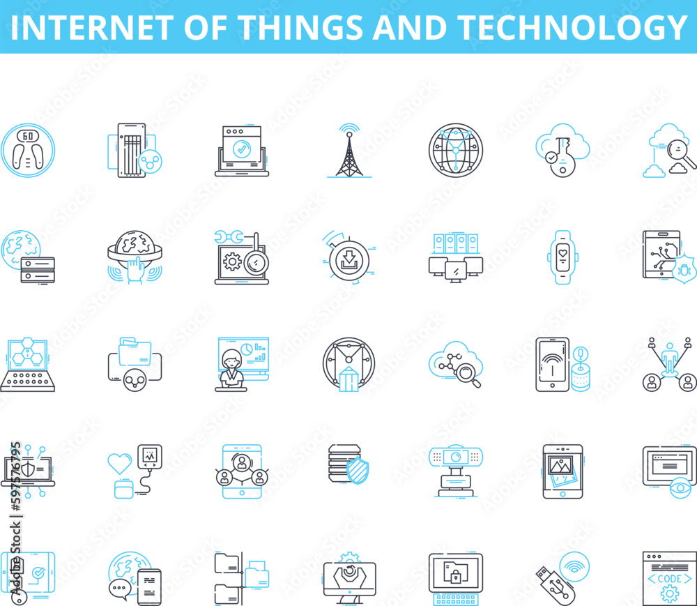 Internet of things and technology linear icons set. Connected, Smart, Automation, Sensors, Wireless, Data, Cloud line vector and concept signs. Analytics,Efficiency,Security outline illustrations Internet of things and technology linear icons set. Connected, Smart, Automation, Sensors, Wireless, Data, Cloud line vector and concept signs. Analytics,Efficiency,Security outline illustrations
