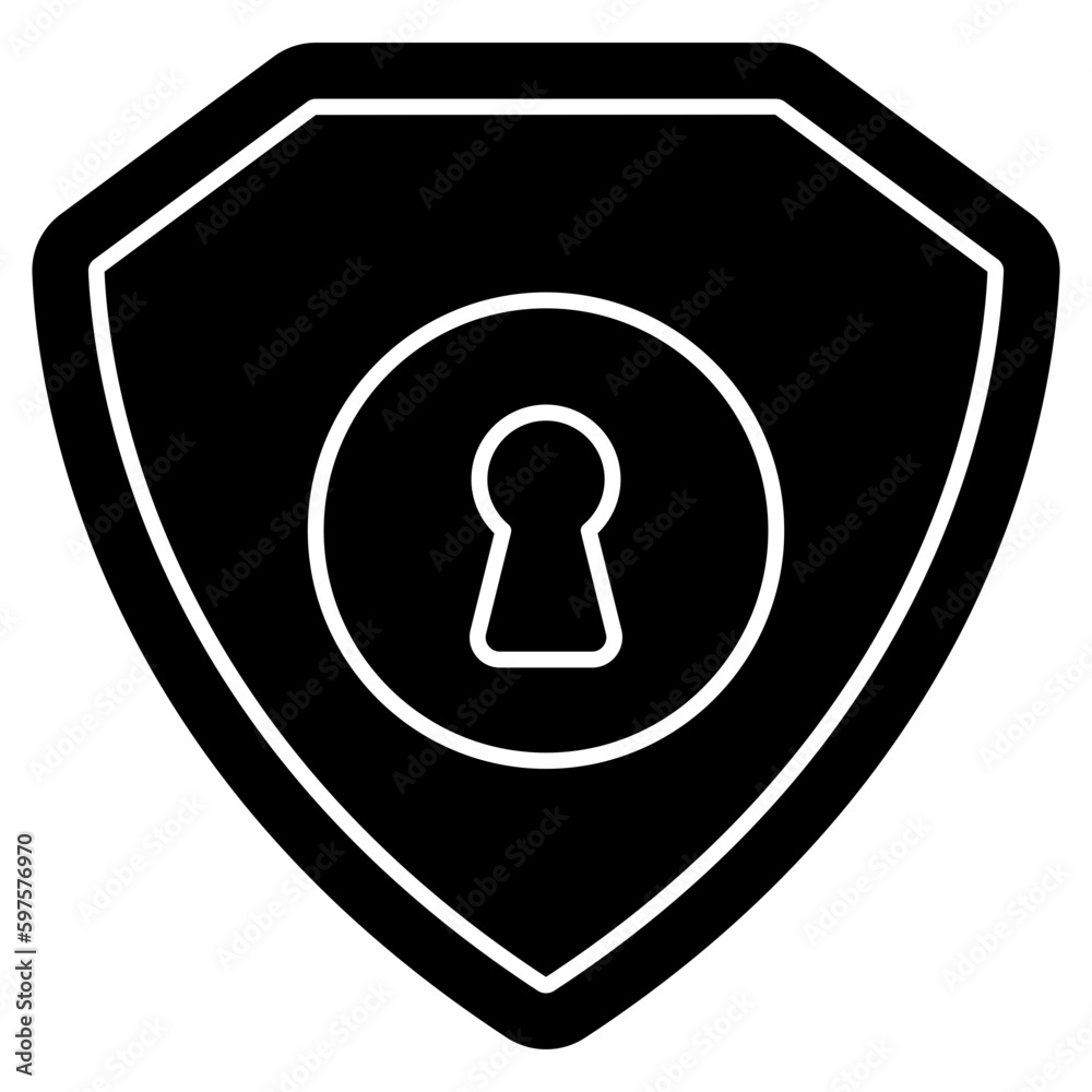 An editable design icon of security shield An editable design icon of security shield