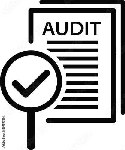 audit icon, document inspection vector
