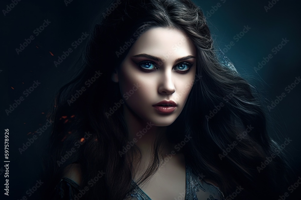 Beautiful vampire woman evil. Generate Ai