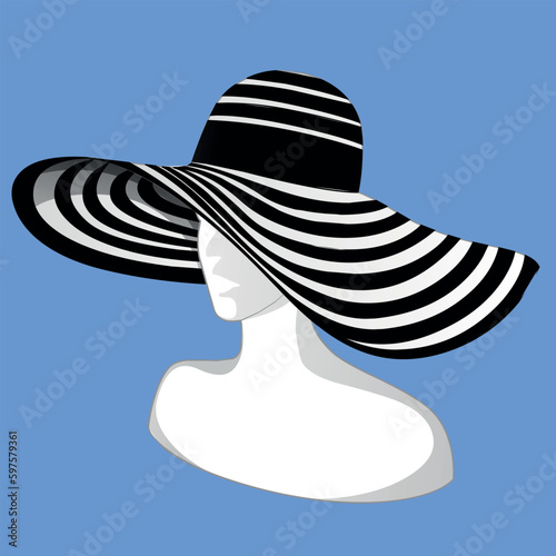 person in hat. vector  woman hat 