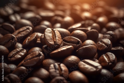 Brown coffee beans. Generate Ai