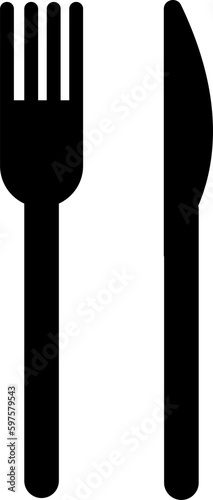 png fork and knife black icons isolated.