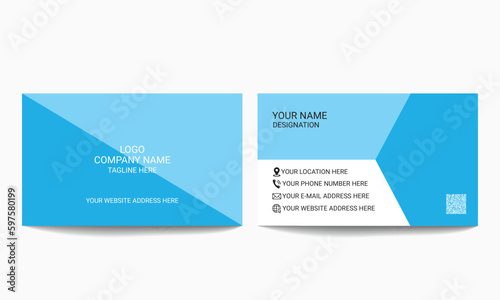 Business card template, Corporate Business Card, Modern Business Card, Vector Business Card, White and Blue Business Card, Clean Business Card, Professional Business card, High-quality business card © TanmoyBhattacharjee