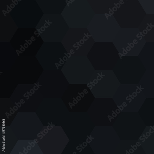 Dark gray hexagonal texture tech background  black  3d rendering illustration. eps 10