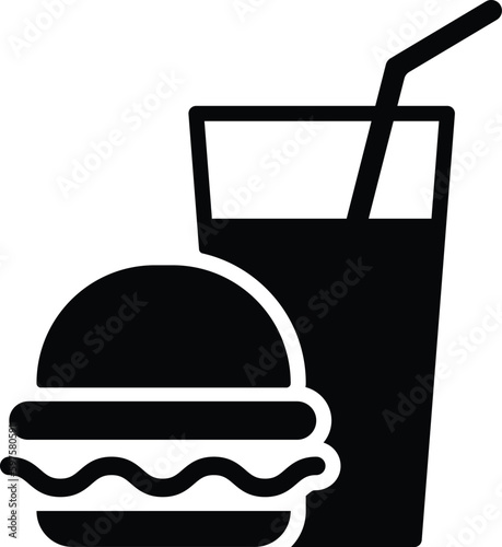 Burger with soft drink icon