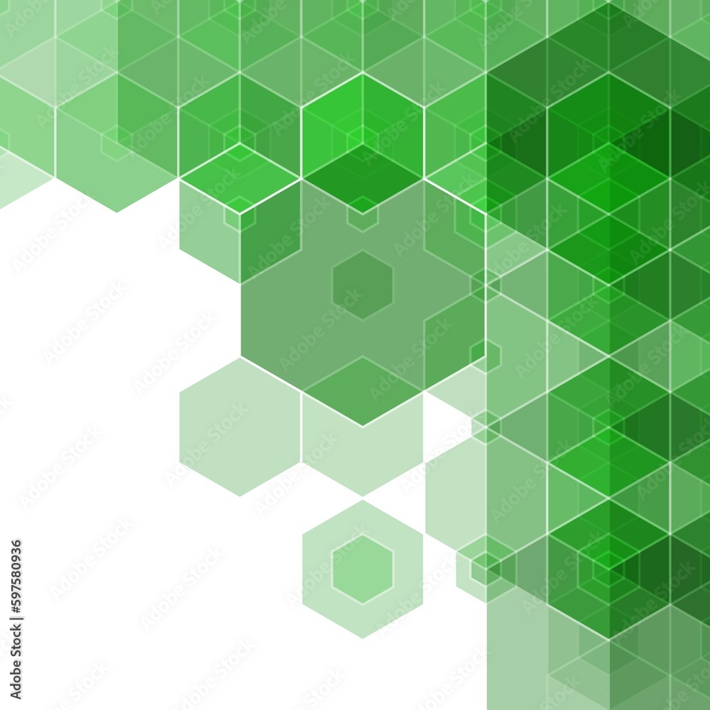 Fototapeta premium Green hexagon background. Presentation template. polygonal style. Geometric background. eps 10