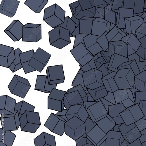 Fototapeta Naklejka Na Ścianę i Meble -  Abstract vector background. Geometric figures. Gray cubes.