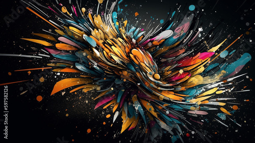 Wallpaper - fireworks light abstract / (design by AI & A86) photo