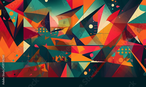 Wallpaper - triangle pattern design / (design by AI & A86) photo