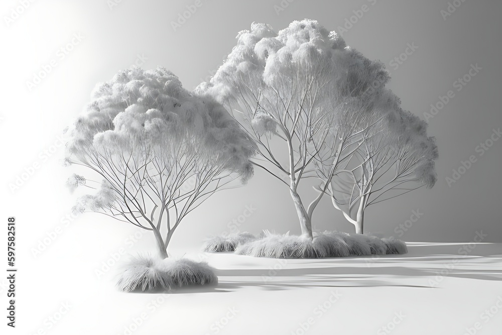 Experience the beauty of nature with this black and white digital art