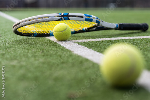 Equipment for playing tennis on grass. © Angelov