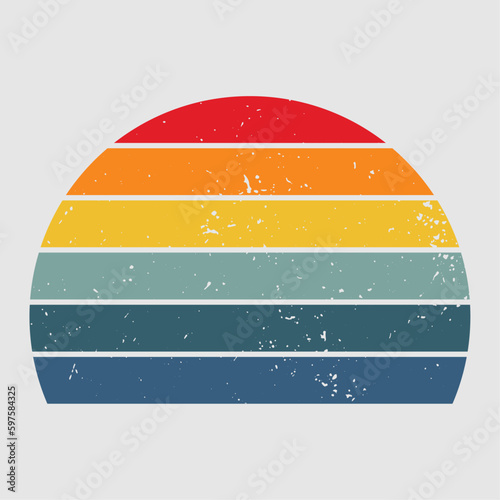 Retro Sunset Vintage 70s Colorful Sunset