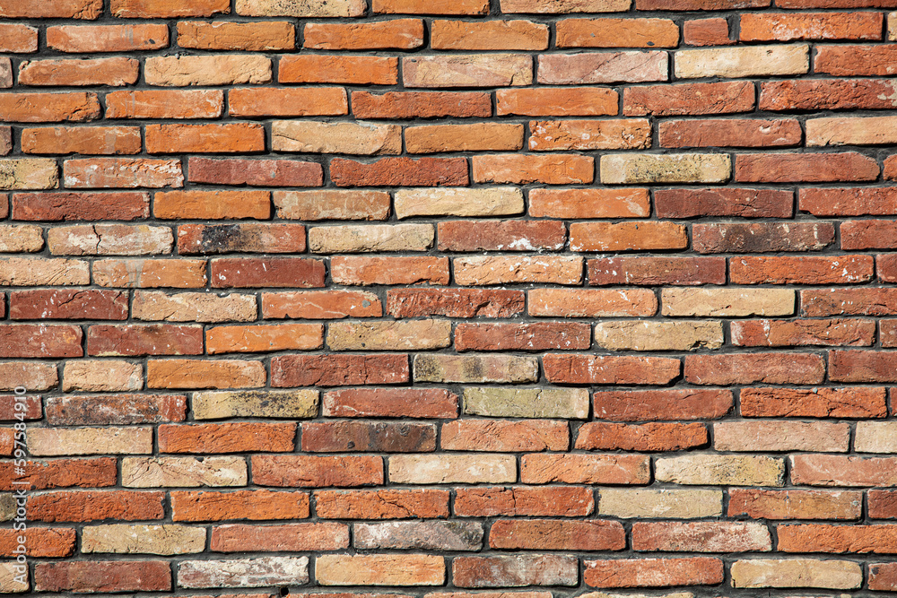 Fototapeta premium Red brick wall textured background