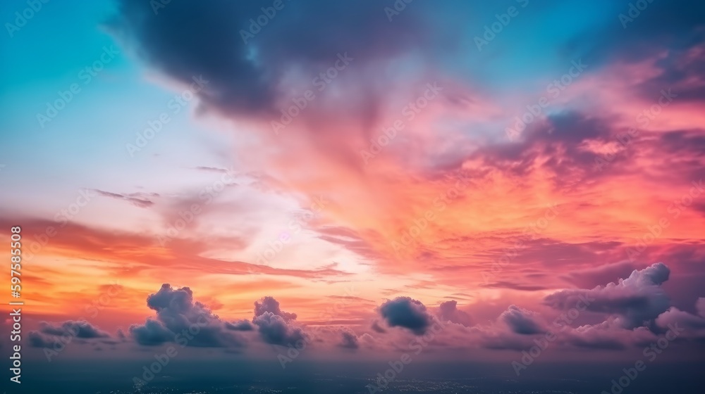 Background of colorful sky concept Dramatic sunset. Generative ai