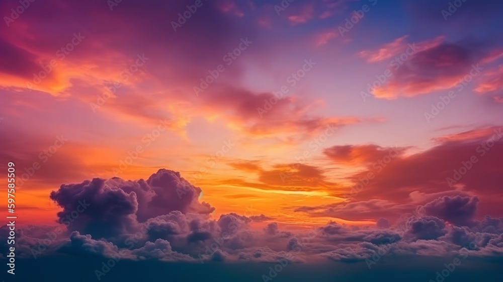 Background of colorful sky concept Dramatic sunset. Generative ai Background of colorful sky concept Dramatic sunset. Generative ai