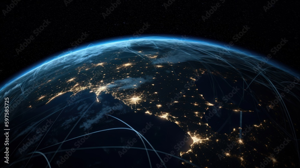 Obraz premium Earth from Space. Generative ai