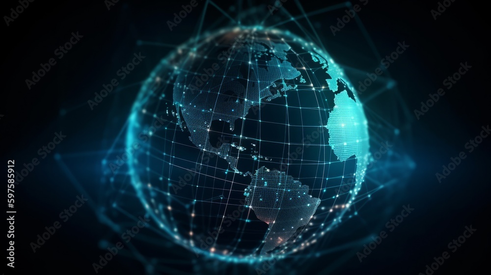 Futuristic cyber earth background digital world. Al generated Futuristic cyber earth background digital world. Al generated