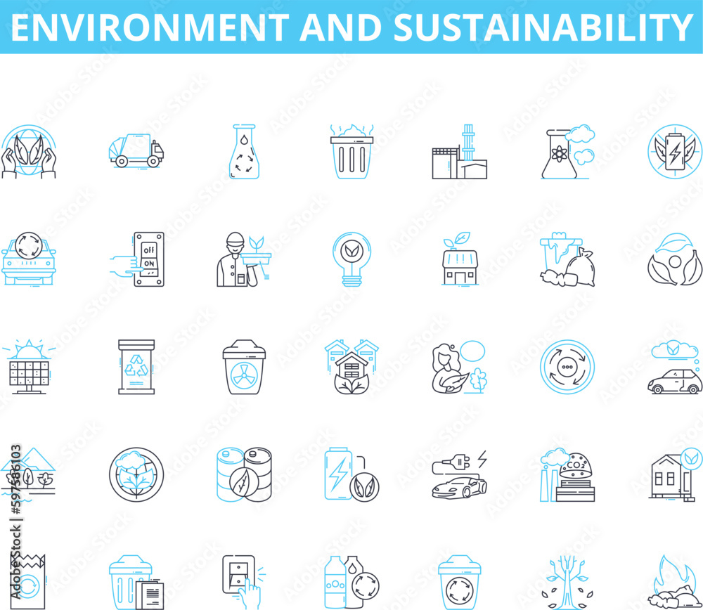 Environment and sustainability linear icons set. Conservation, Biodiversity, Climate, Renewable, Organic, Pollution, Forests line vector and concept signs. Habitat,Ecosystem,Greenhouse outline Environment and sustainability linear icons set. Conservation, Biodiversity, Climate, Renewable, Organic, Pollution, Forests line vector and concept signs. Habitat,Ecosystem,Greenhouse outline