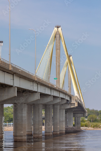Clark Bridge over the Mississippi River connecting Alton Illinois and West Alton Missouri photo
