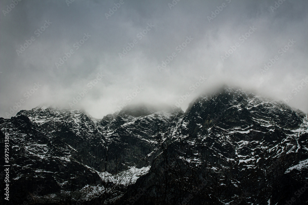 The mountains are shrouded in clouds The mountains are shrouded in clouds