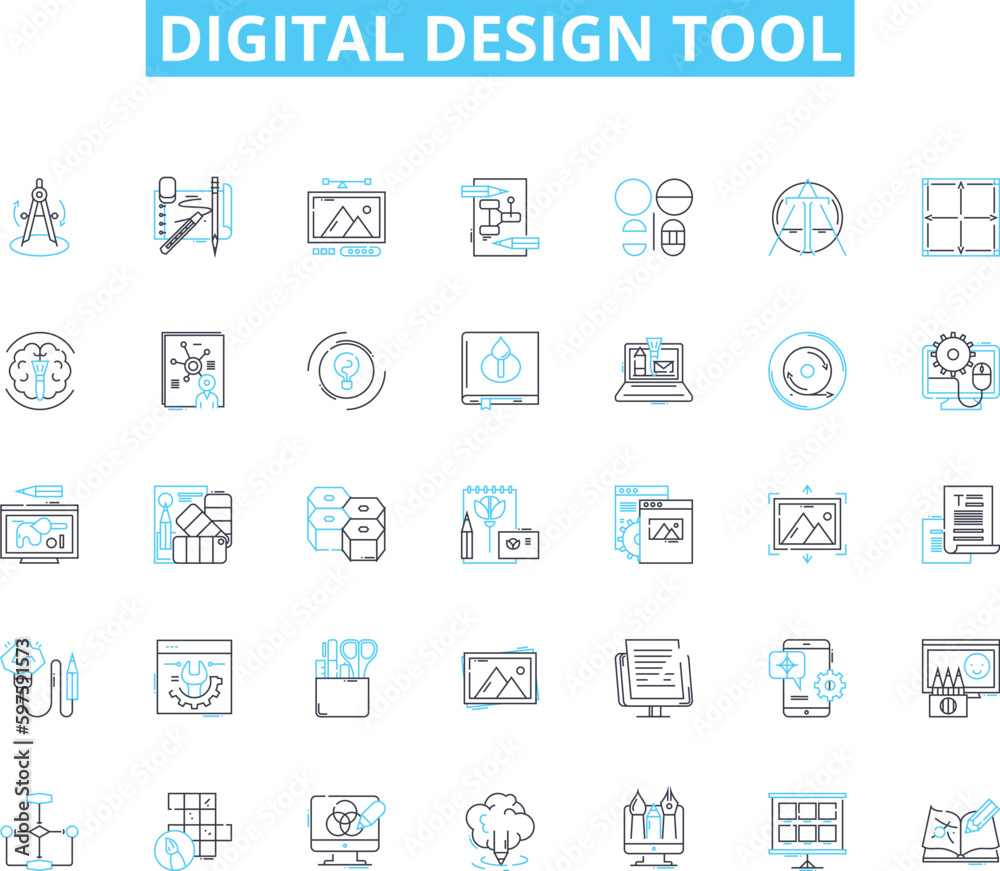Digital design tool linear icons set. Photoshop, Illustrator, Sketch, Figma, Canva, Procreate, Inkscape line vector and concept signs. CorelDRAW,GIMP,Affinity outline illustrations Digital design tool linear icons set. Photoshop, Illustrator, Sketch, Figma, Canva, Procreate, Inkscape line vector and concept signs. CorelDRAW,GIMP,Affinity outline illustrations