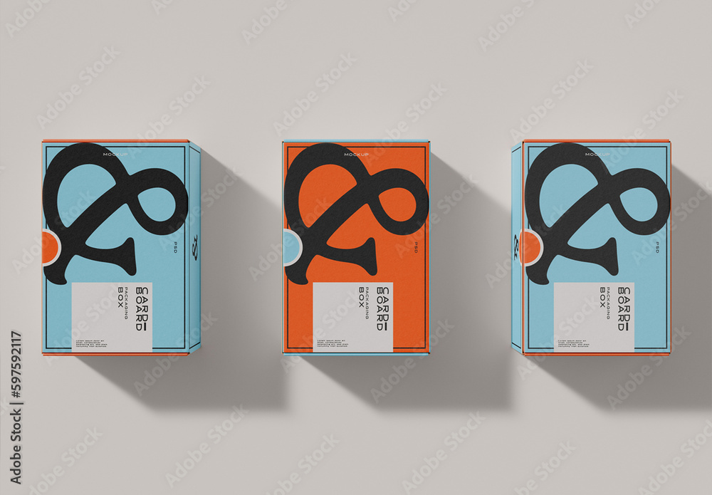 Top View of Three Postal Box Mockup Stock Template | Adobe Stock