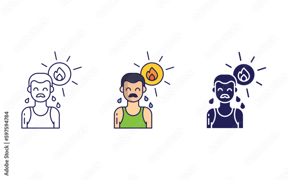Naklejka premium Sunburn vector icon