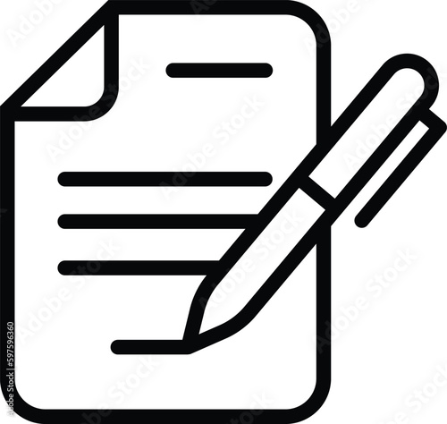 Document Icon. Pen, paper icon