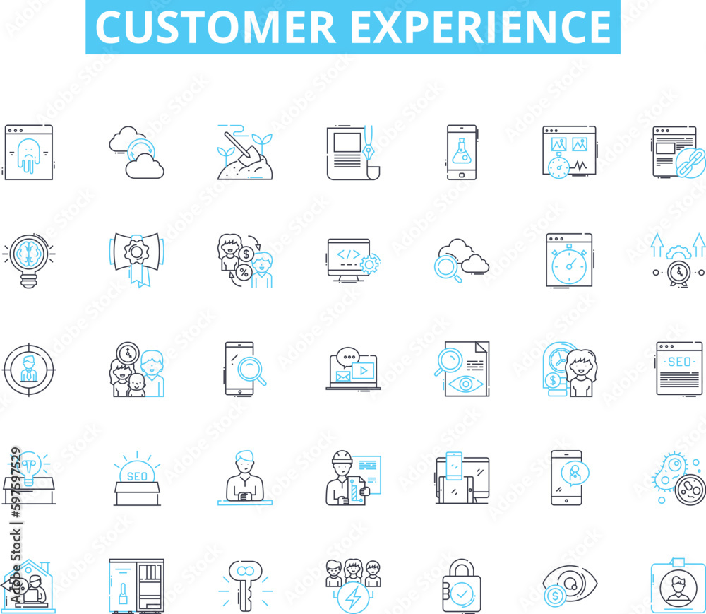 Customer experience linear icons set. Satisfaction, Feedback, Service, Loyalty, Journey, Engagement, Empathy line vector and concept signs. Personalization,Communication,Retention outline Customer experience linear icons set. Satisfaction, Feedback, Service, Loyalty, Journey, Engagement, Empathy line vector and concept signs. Personalization,Communication,Retention outline