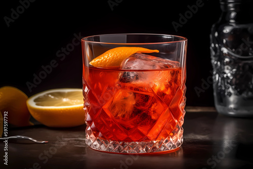 Negroni Sbagliato - A variation of the Negroni, made with sparkling wine instead of gin (Generative AI) photo