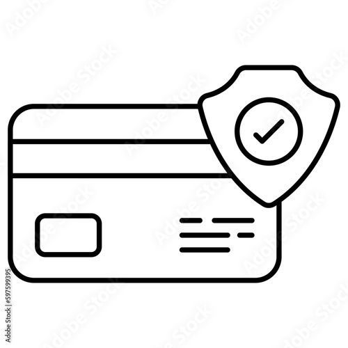 A flat design icon of secure card payment 