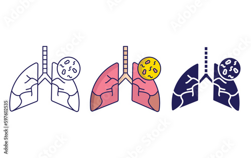 Lungs Infection vector icon