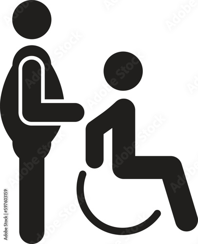 Handicapped patient icon, Disabled man icon