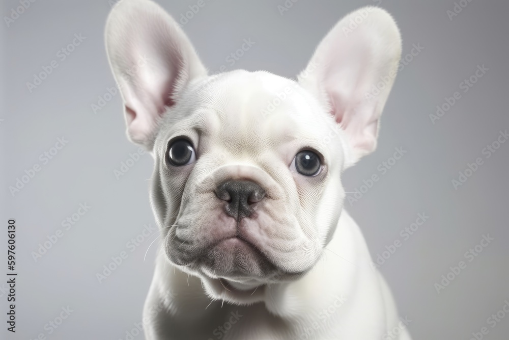 close up of a small white dog. Generative AI