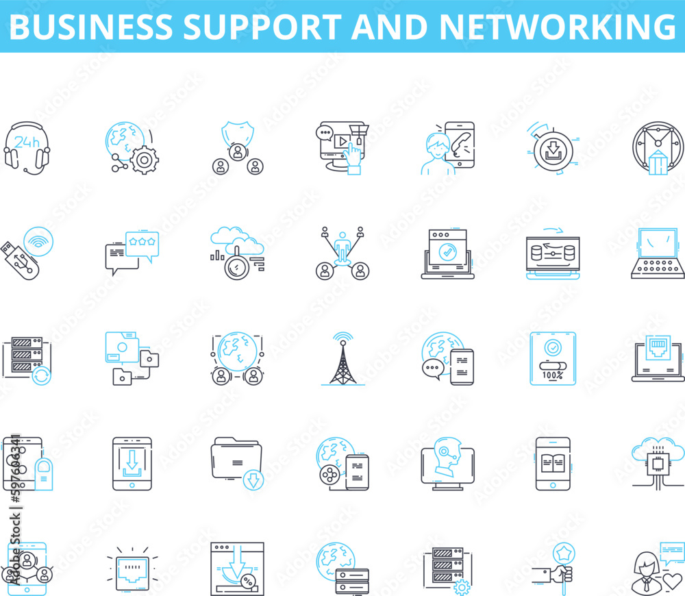 Business support and networking linear icons set. Collaboration, Connections, Support, Nerking, Resources, Growth, Expansion line vector and concept signs. Opportunities,Solutions,Advice outline Business support and networking linear icons set. Collaboration, Connections, Support, Nerking, Resources, Growth, Expansion line vector and concept signs. Opportunities,Solutions,Advice outline