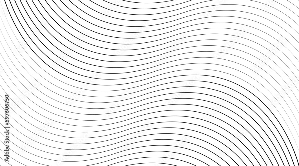 Vector Illustration of black pattern of lines on white background, wallpaper