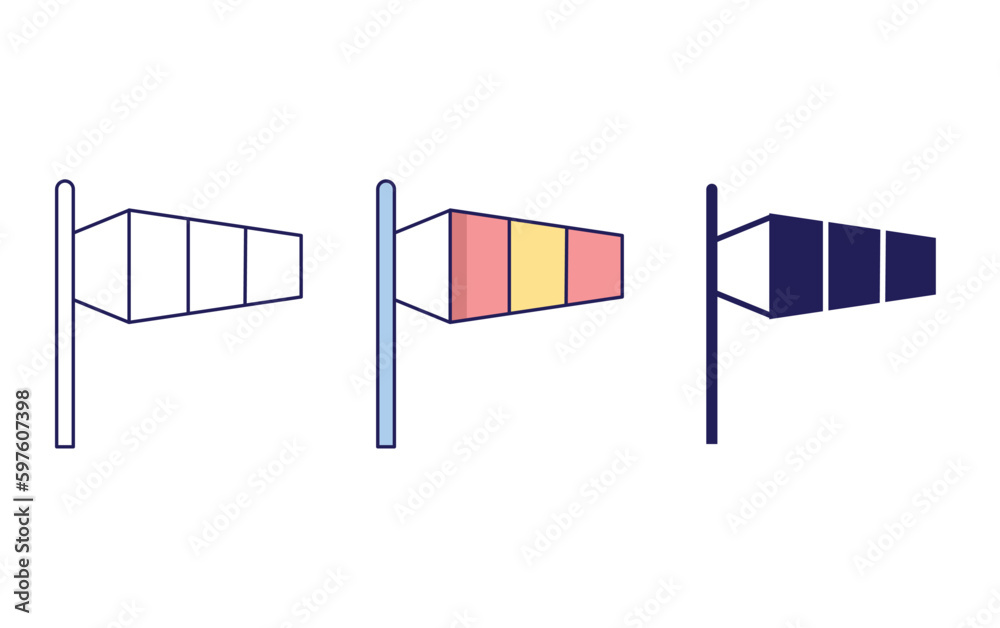 Fototapeta premium Wind flag vector icon