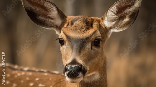 Sweet little deer with big doe eyes and a curious