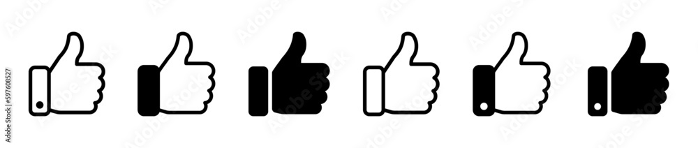 Thumb up icon set Thumb up icon set