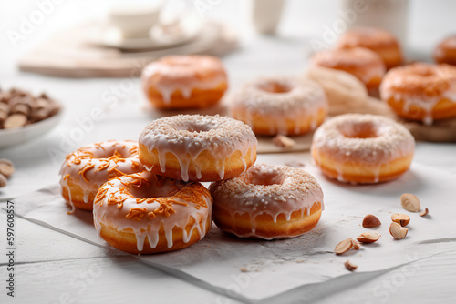 donuts on white table