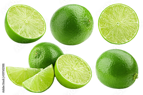 Photographie Lime isolated on white background, full depth of field
