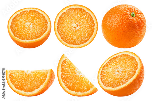 Orange isolated on white background, full depth of field