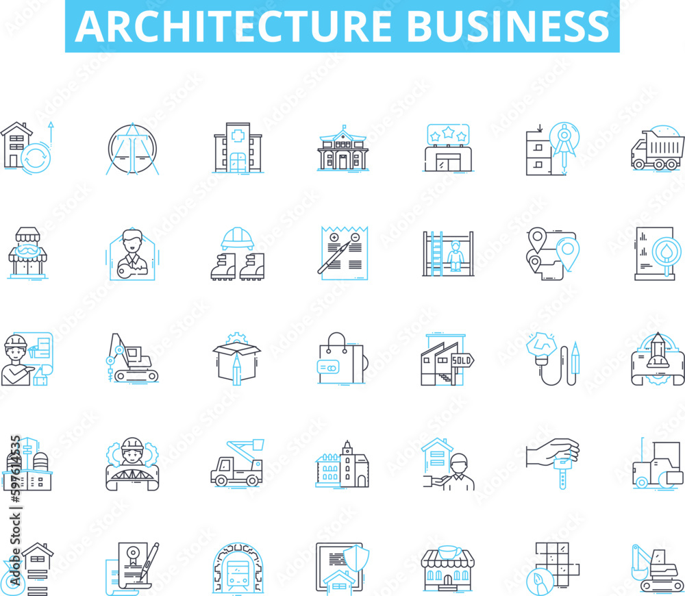 Architecture business linear icons set. Design, Construction, Planning, Interiors, Modernism, Sustainability, Engineering line vector and concept signs. Urbanism,Artistry,Innovation outline Architecture business linear icons set. Design, Construction, Planning, Interiors, Modernism, Sustainability, Engineering line vector and concept signs. Urbanism,Artistry,Innovation outline