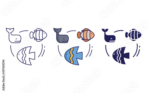 Fish-Ichthyology vector icon