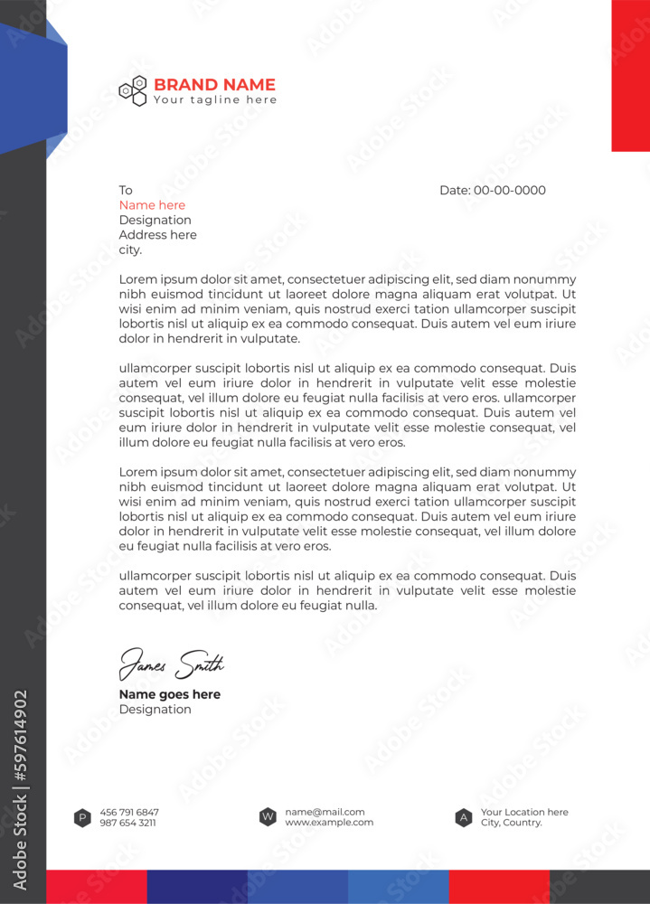 Luxury business letterhead template Luxury business letterhead template