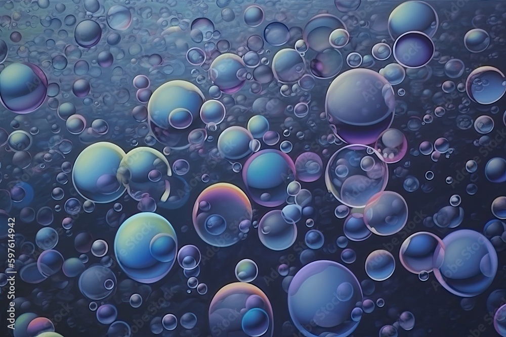 colorful bubbles floating in the sky. Generative AI colorful bubbles floating in the sky. Generative AI